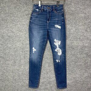 American Eagle Women 2 Medium Wash The Dream Jean Jegging Stretch Zip Blue